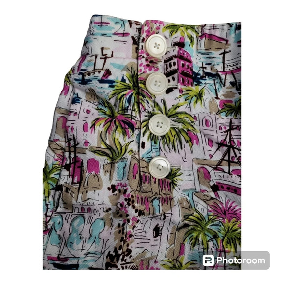 J crew Harbour linen blend Tropical sailor shorts Size 4 New - Picture 4 of 7